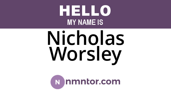 Nicholas Worsley