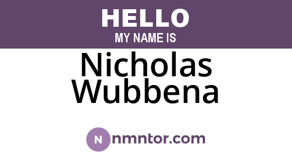 Nicholas Wubbena