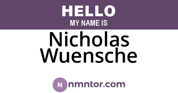 Nicholas Wuensche