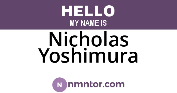 Nicholas Yoshimura