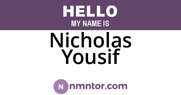 Nicholas Yousif