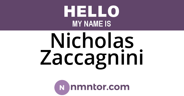 Nicholas Zaccagnini