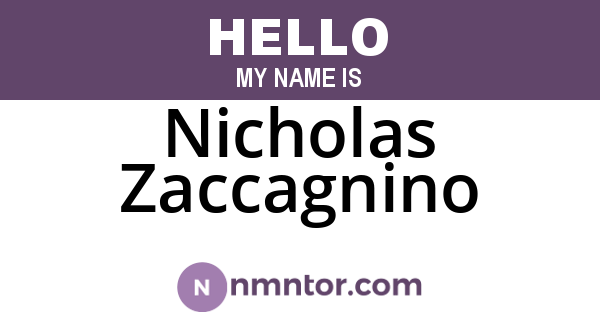 Nicholas Zaccagnino