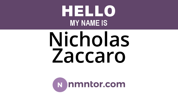 Nicholas Zaccaro