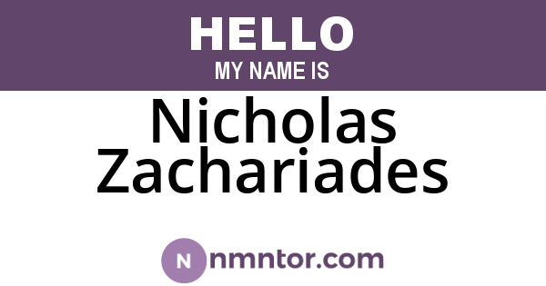 Nicholas Zachariades