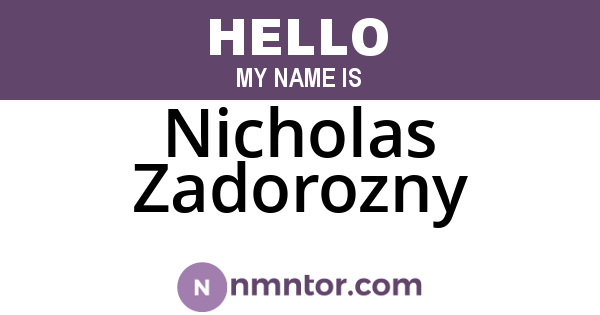 Nicholas Zadorozny
