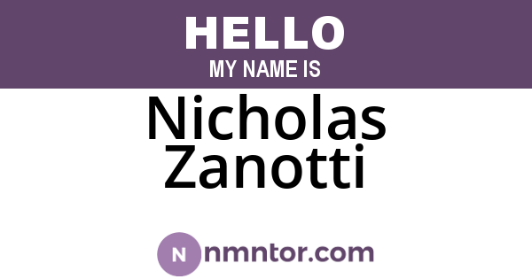 Nicholas Zanotti