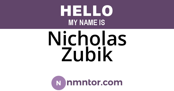 Nicholas Zubik