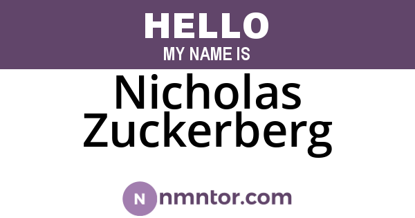 Nicholas Zuckerberg