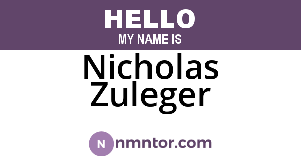 Nicholas Zuleger