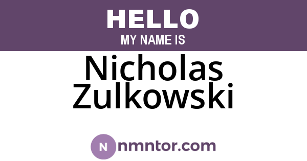 Nicholas Zulkowski
