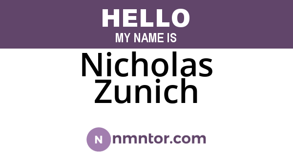 Nicholas Zunich