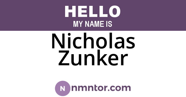 Nicholas Zunker