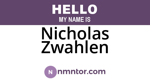 Nicholas Zwahlen