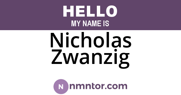 Nicholas Zwanzig