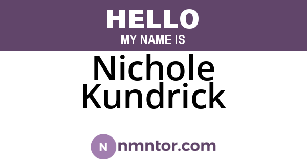 Nichole Kundrick