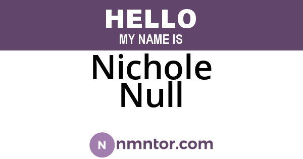 Nichole Null