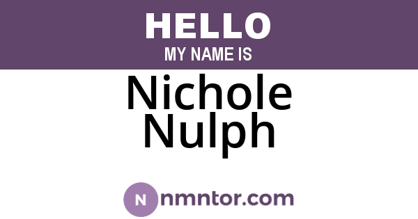 Nichole Nulph