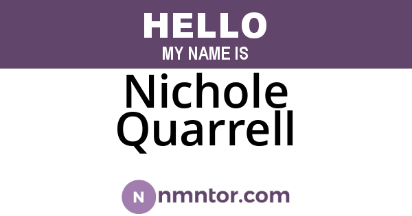 Nichole Quarrell