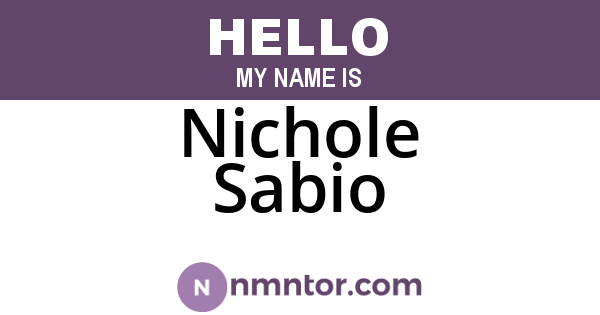 Nichole Sabio
