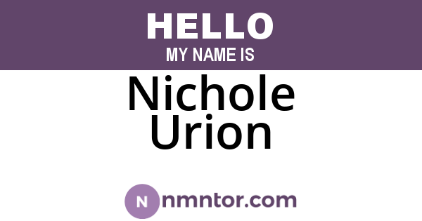 Nichole Urion