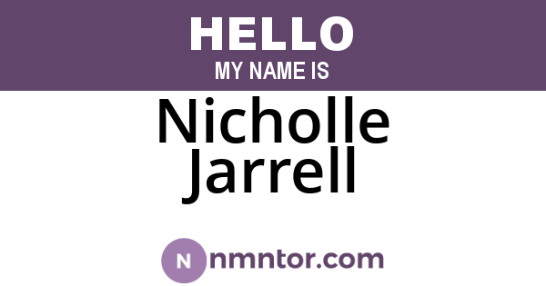 Nicholle Jarrell