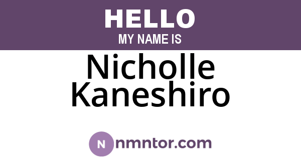 Nicholle Kaneshiro