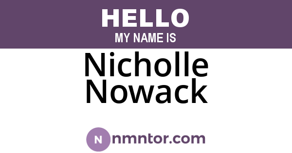 Nicholle Nowack
