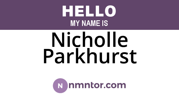 Nicholle Parkhurst