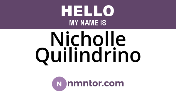 Nicholle Quilindrino