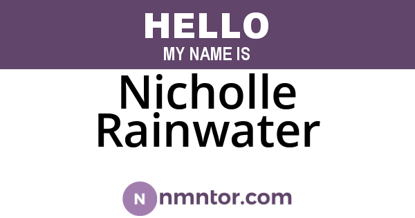 Nicholle Rainwater