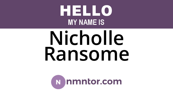 Nicholle Ransome