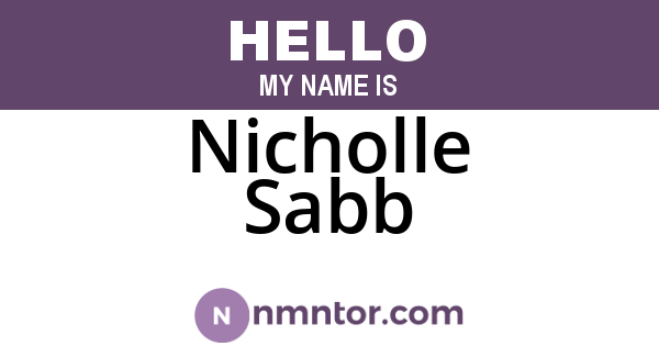 Nicholle Sabb
