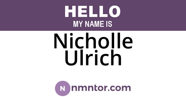 Nicholle Ulrich