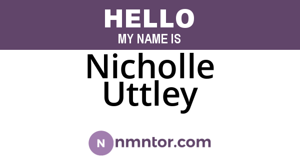 Nicholle Uttley