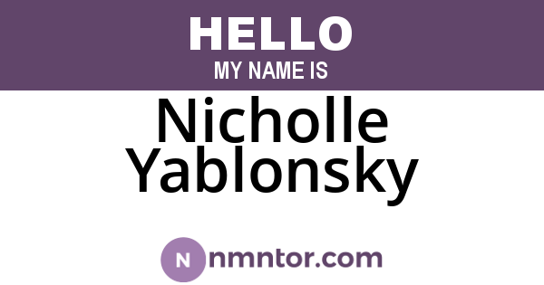 Nicholle Yablonsky