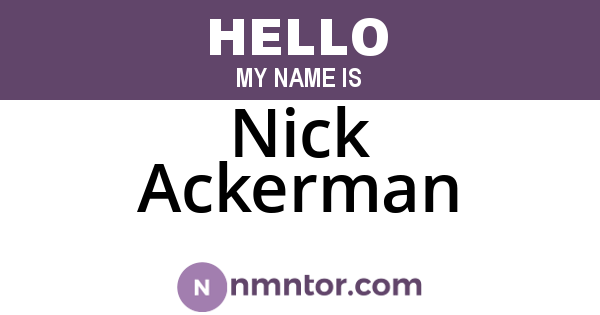 Nick Ackerman