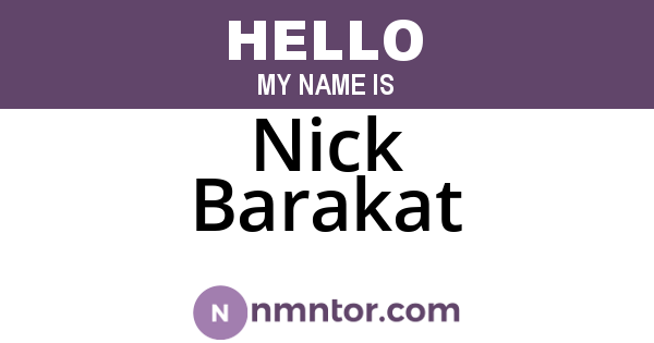 Nick Barakat
