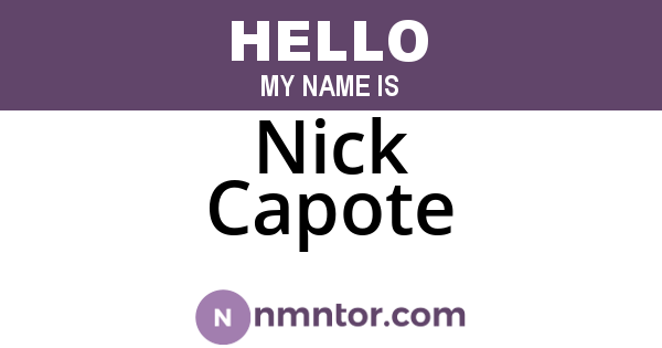 Nick Capote
