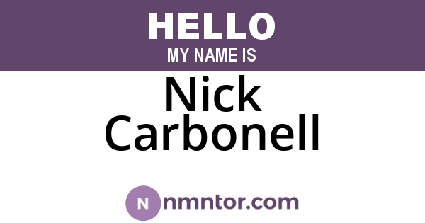 Nick Carbonell