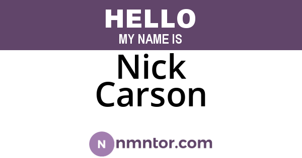 Nick Carson