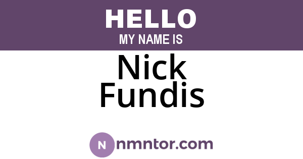 Nick Fundis