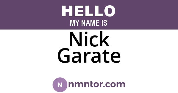 Nick Garate