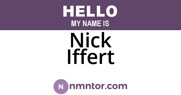 Nick Iffert