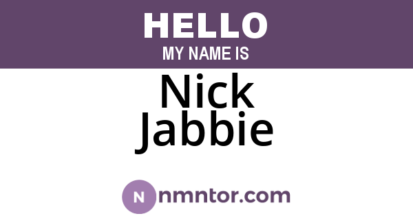 Nick Jabbie