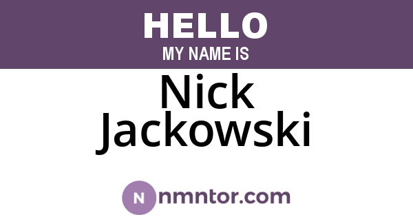 Nick Jackowski