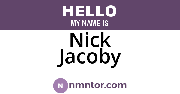 Nick Jacoby