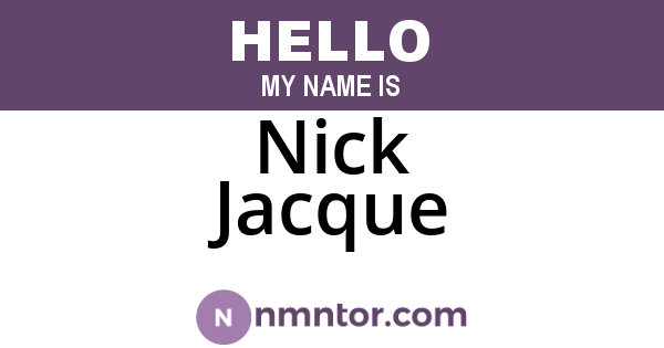 Nick Jacque