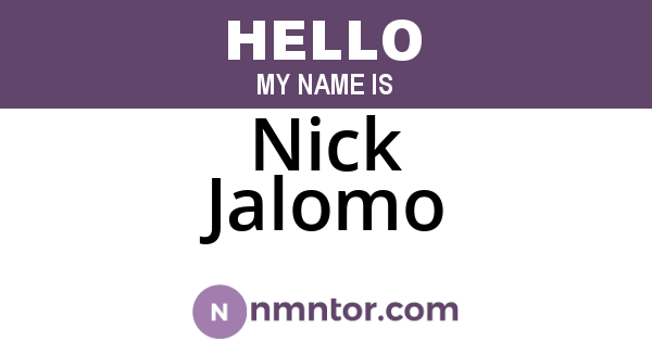 Nick Jalomo