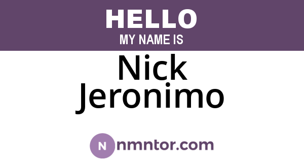 Nick Jeronimo